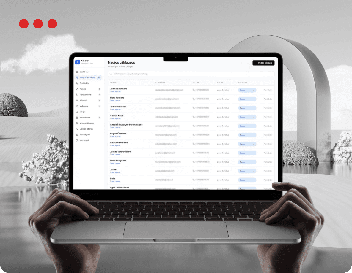 CRM sistemos vizualizacija
